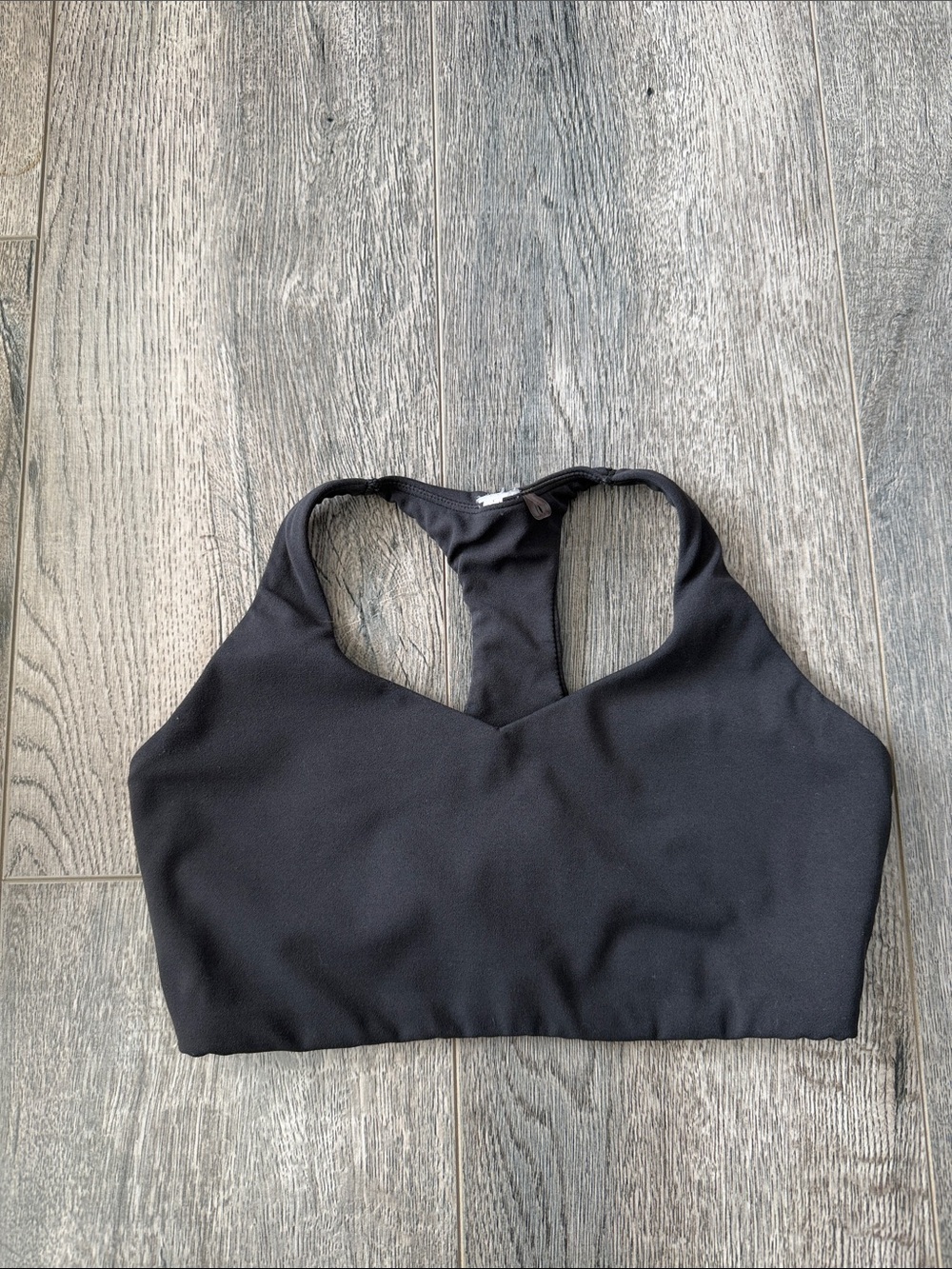 Oner Active Black Racerback Sports Bra with Center Logo - Picture 2 of 7